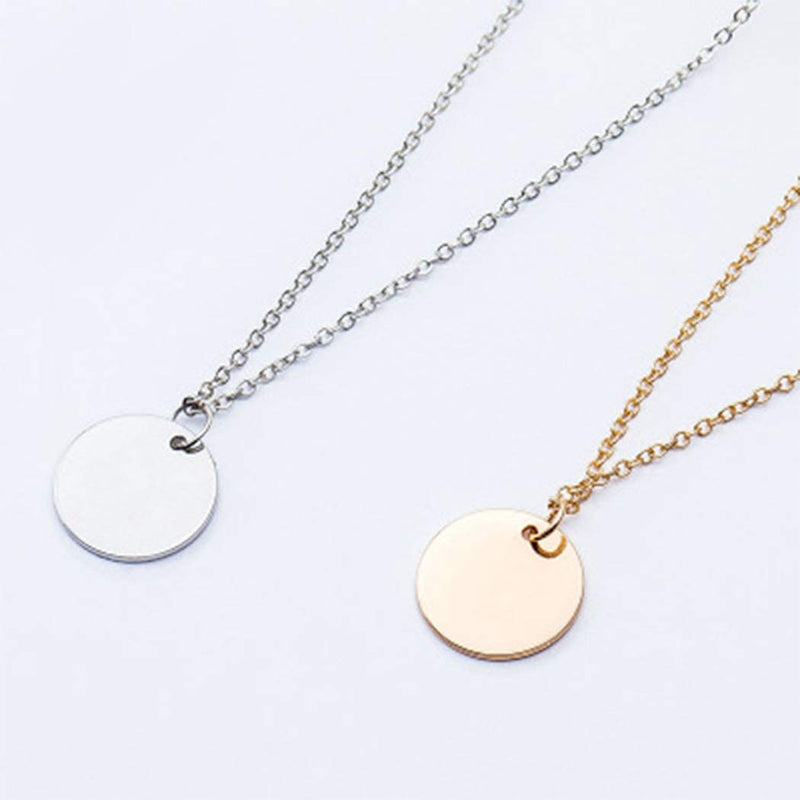 Funyrich Simple Coin Necklaces Chain Sequins Pendant Chain Necklace Jewelry for Women and Girls (Gold) Gold - BeesActive Australia