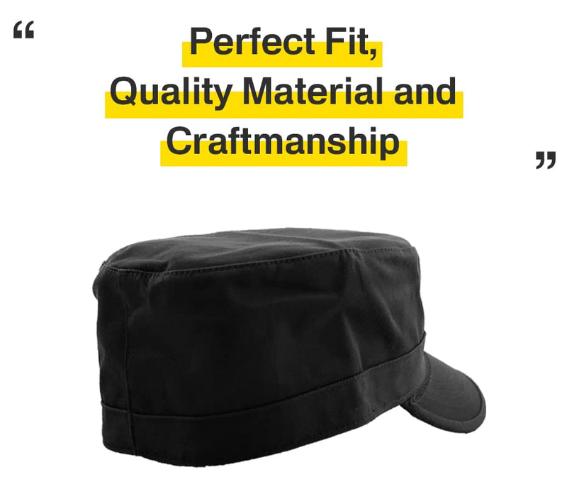 Cadet Army Cap Basic Everyday Military Style Hat (Now with STASH Pocket Version Available) Large Black Daily Cadet - BeesActive Australia