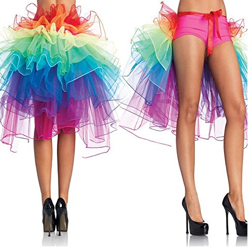 [AUSTRALIA] - Women Layered Rainbow Tutu Skirt Dancing Ruffle Skirt Mini Bubble Skirt Petticoat - One Size Fits Most 