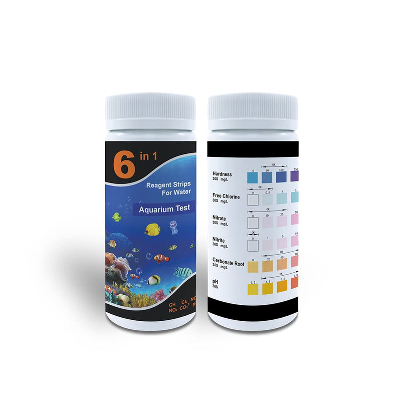 Aquarium Water Test Strips for Saltwater and Freshwater - Monitoring Test Kit Strips 100 Strips [6 in 1] - BeesActive Australia