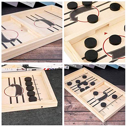 moopok Fast Sling Puck Game,Wooden Hockey Game Sling Puck.Desktop Battle Wooden Sling Hockey Table Game,Adults and Kids Family Games.Slingshot Game Toys.Foosball Winner Board Game (Medium Size) Medium Size - BeesActive Australia