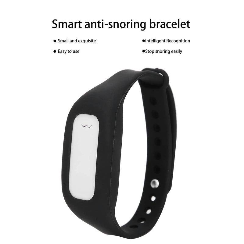 Anti-Snoring Wristband, USB Charging Intelligent Anti-Snoring Wristband Bracelet, Adjustable Stop Snoring Device(Black) Black - BeesActive Australia