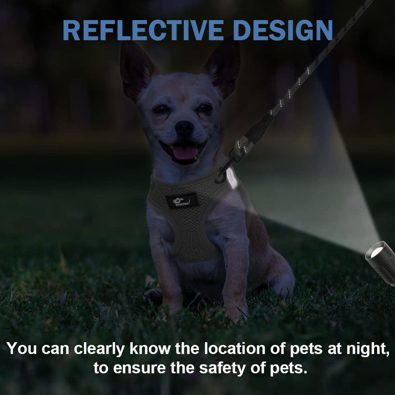 Small Dog Harness and Leash Set, 2 Pack No Pull Dog Harness with Handle, Breathable Soft Mesh Puppy Harness with Reflective Strap, Dog Vest Harness for Small Dogs, Cats, and Puppy XS: 11.5"-13.5" Grey & Red - BeesActive Australia