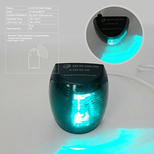 [AUSTRALIA] - THALASSA Boat 12V Navigation Lights - 12V Marine Red Port Green Starboard Light Stern 3 NM Bi-Color Lights - Operates at IP55/ IP67 - Water Resistant Lamp Safe Sailing as Signal Lamp 2 NM Green Starboard Light IP67 