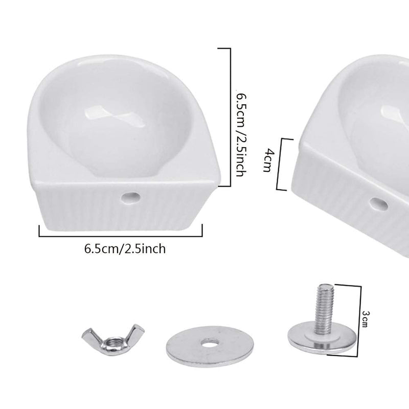 gutongyuan Small Animals Bowl, Detachable Cage Feeder Pet Ceramic Water & Food Feeder, Small Animal Supplies for Rabbit Parrot Squirrels Chinchilla Hamster Ferret White S - BeesActive Australia