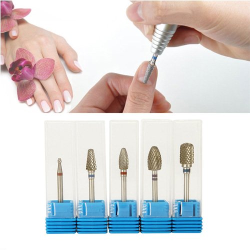 Gimiton 5pcs Bullet Tungsten Carbide Burrs Nail Drill Bit 3/32" Rotate Bits For Manicure Nail Drill Accessories Milling Cutter - BeesActive Australia