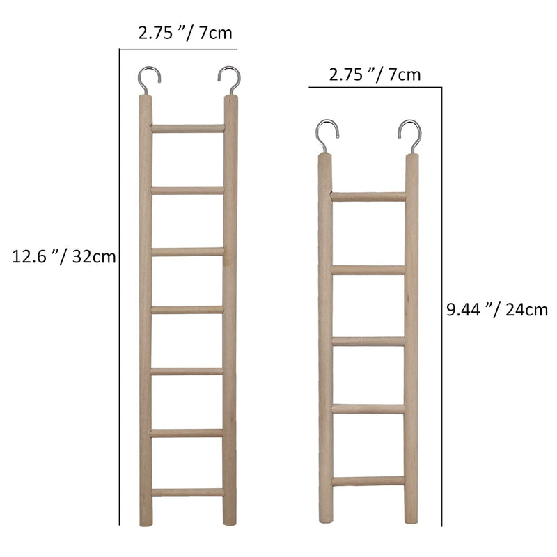 3pcs Natural Wooden Bird Ladder Birdie Basics Perch for Cage Parrots Parakeets Cockatiels Climbing Accessories Wood Perch 6 Step 7 Step 8 Step - BeesActive Australia