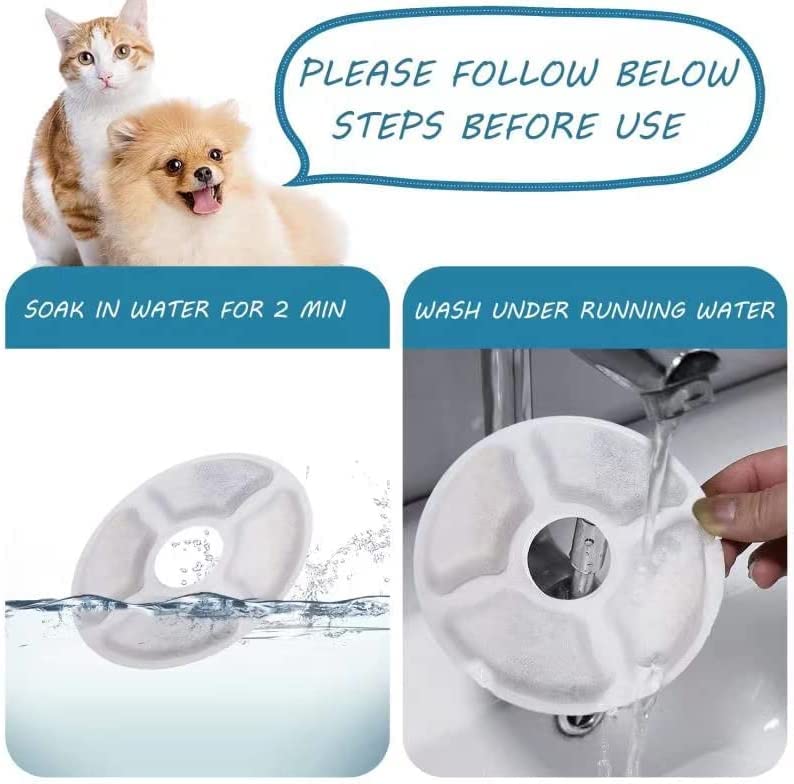 Cat Water Fountain Replacement Filter 4 9 16 Pack, BYEWIRE Pet Water Fountain Filter Replacement for Most Dog Cat Water Dispensers,Ion Exchange Resin and Activated Carbon Filters 9pcs-round - BeesActive Australia