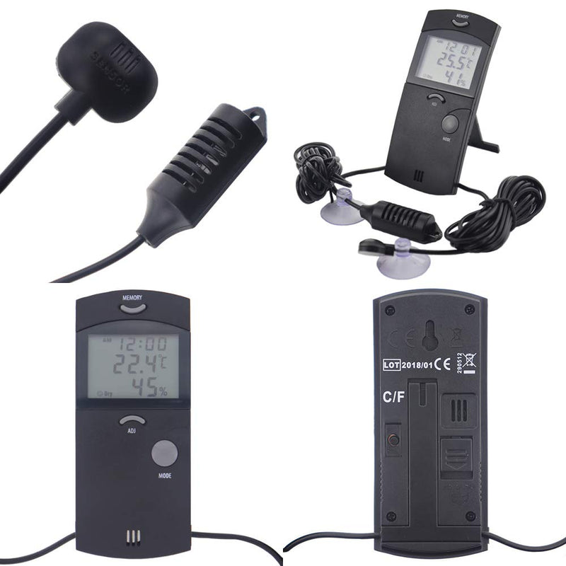 Digital Reptile Tank Max Min Thermometer Hygrometer with Two Remote Probes - Ideal for Reptile Tanks, Terrariums, Vivariums, Brooders, and Incubators - BeesActive Australia