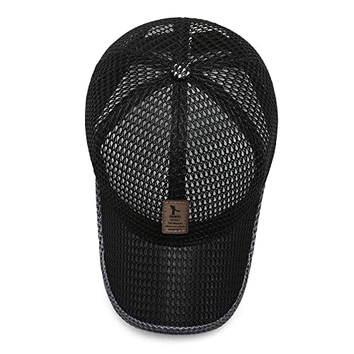 FASHIXD Summer Mesh Baseball Cap for Men Women Trucker Mesh Hat Baseball Hats Outdoor Sports Running hat 1-black - BeesActive Australia