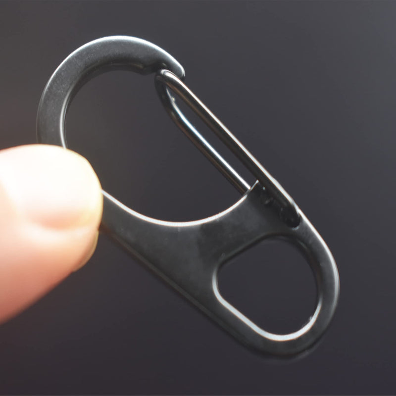 Floyutin 1.8 inch Small Carabiner Clip with Fixed Eyelet Ended Snap Hooks Quick Paracord Clips 18 Packs Black - BeesActive Australia