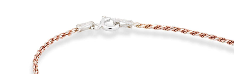 Miabella 925 Sterling Silver Solid 1.5mm Diamond-Cut Braided Rope Chain Anklet Ankle Bracelet for Women Teen Girls, Made in Italy rose-gold-plated-silver Length 10 Inches (Medium) - BeesActive Australia