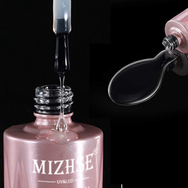 MIHZSE Base and Top Coat Gel Nail Polish,2x18ML Large Capacity Top and Base Coat Gel Polish, Long-Lasting Shiny No Wipe Gel Top Coat and Base Coat Nail Polish, Soak Off UV LED Clear Nail Polish - BeesActive Australia