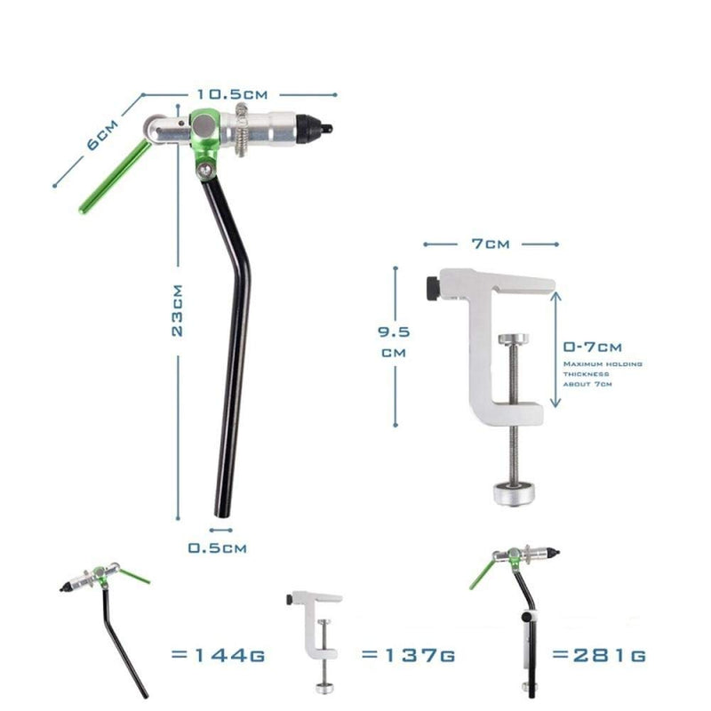 M MAXIMUMCATCH Maxcatch Rotary Fly Tying Vise Alloy Travel Vise TVC Green Fly Vise - BeesActive Australia
