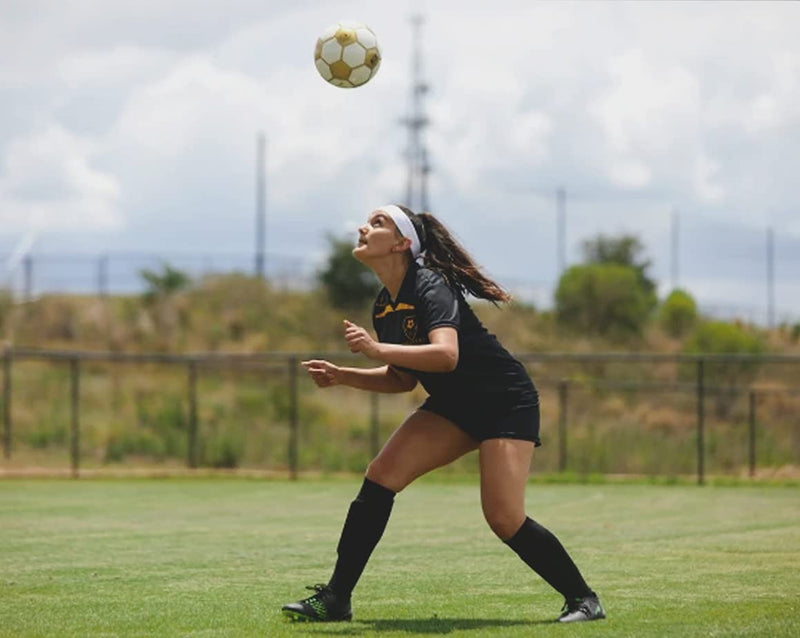 RIP-IT | Women's Pro Training Soccer Ball | Features Traditional 32 Panel Construction | Includes Winding Bladder for Long-Lasting Inflation White & Gold #5 - BeesActive Australia