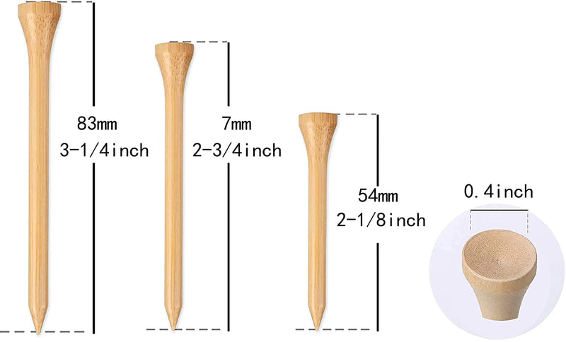 whamz33 Professional Wooden Golf Tees 2 3/4 inch Tee Pack of 100 Golf Tee Natural 2-1/8 inch - BeesActive Australia