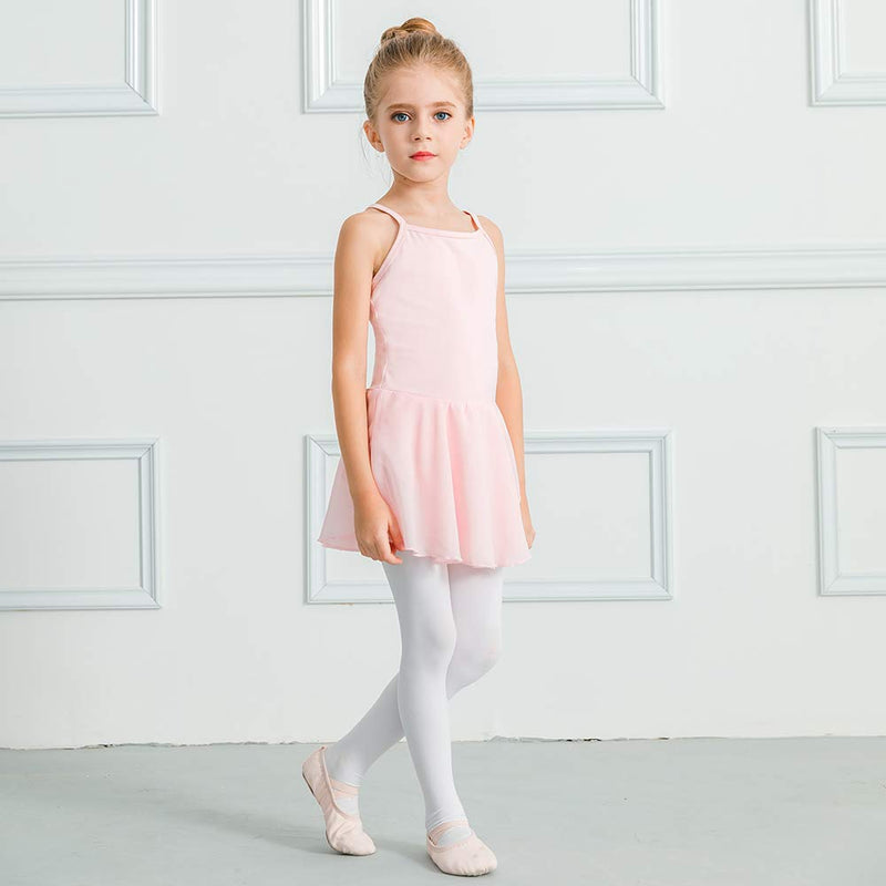STELLE Girl's Cotton Camisole Dress Leotard for Dance, Gymnastics and Ballet(Toddler/Little Girl/Big Girl) Ballet Pink 3-4T - BeesActive Australia