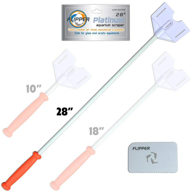 FL!PPER Flipper Platinum Aquarium Hand Scraper Tool – Glass and Acrylic Fish Tank Cleaner – Aquarium Glass Cleaner Uses Credit Card or Hotel Key – Aquarium Glass Scraper with Serrated Blade 28" - BeesActive Australia
