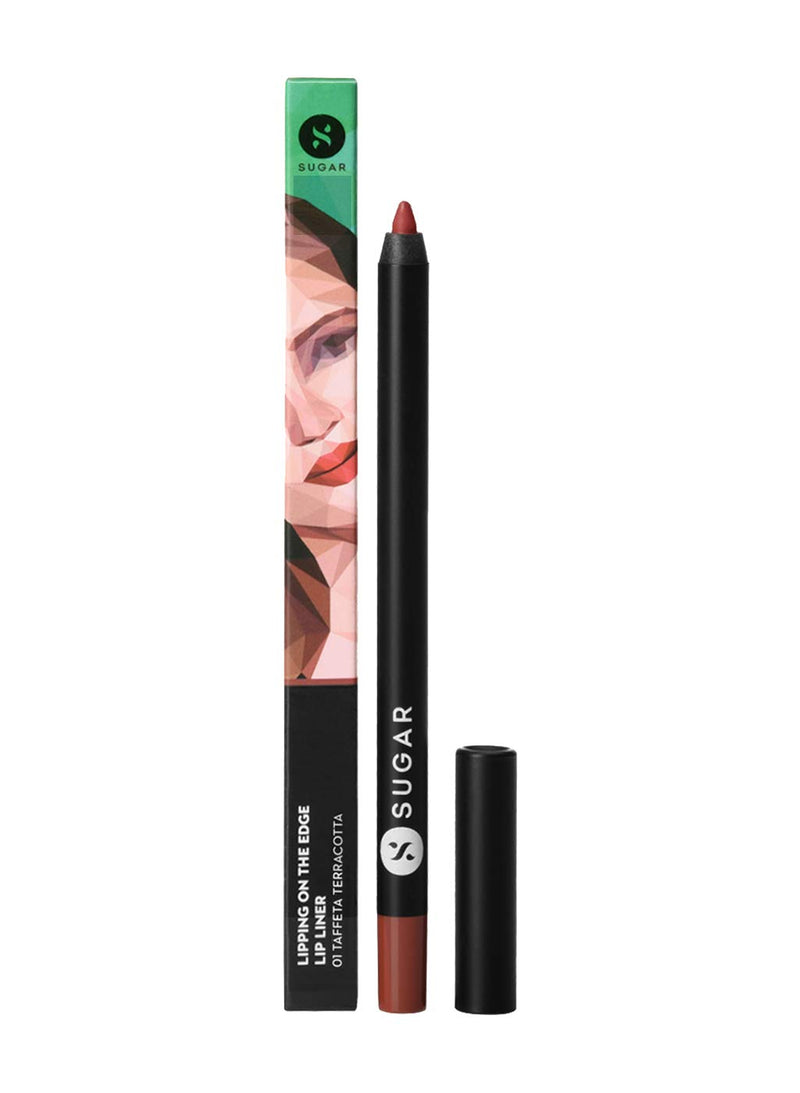 Sugar Cosmetics Lipping On The Edge Lip Liner01 Taffeta Terracottawater-resistant, 10 hours with zero feathering or fading. 01 Taffeta Terracotta (Terracotta Brown) - BeesActive Australia