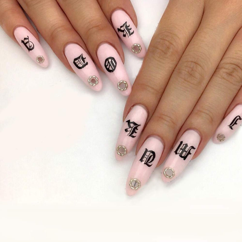 EBANKU 5colors Letter Nail Art Stickers 10 Sheets Letter Nail Stickers for Nails Old English Words Alphabet Nail Decals 5 Colors - BeesActive Australia