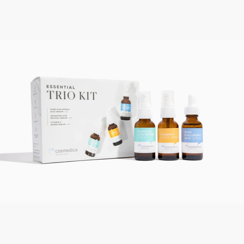 Cosmedica Skincare Facial Serum Trio Set Value for Clear Skin - Vitamin C Super Serum, 2.5% Retinol Serum, Pure Hyaluronic Acid Serum – Vegan, Cruelty-Free Skincare - BeesActive Australia