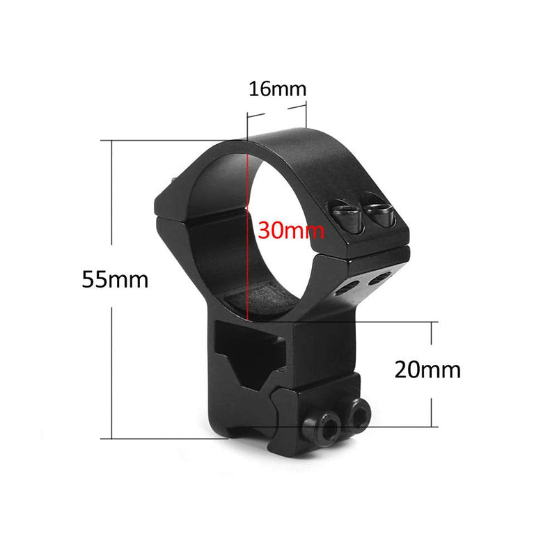 MIZUGIWA 30mm/2Pcs, High Profile, 11mm Dovetail, See-Thru, Scope Mount Rings - BeesActive Australia