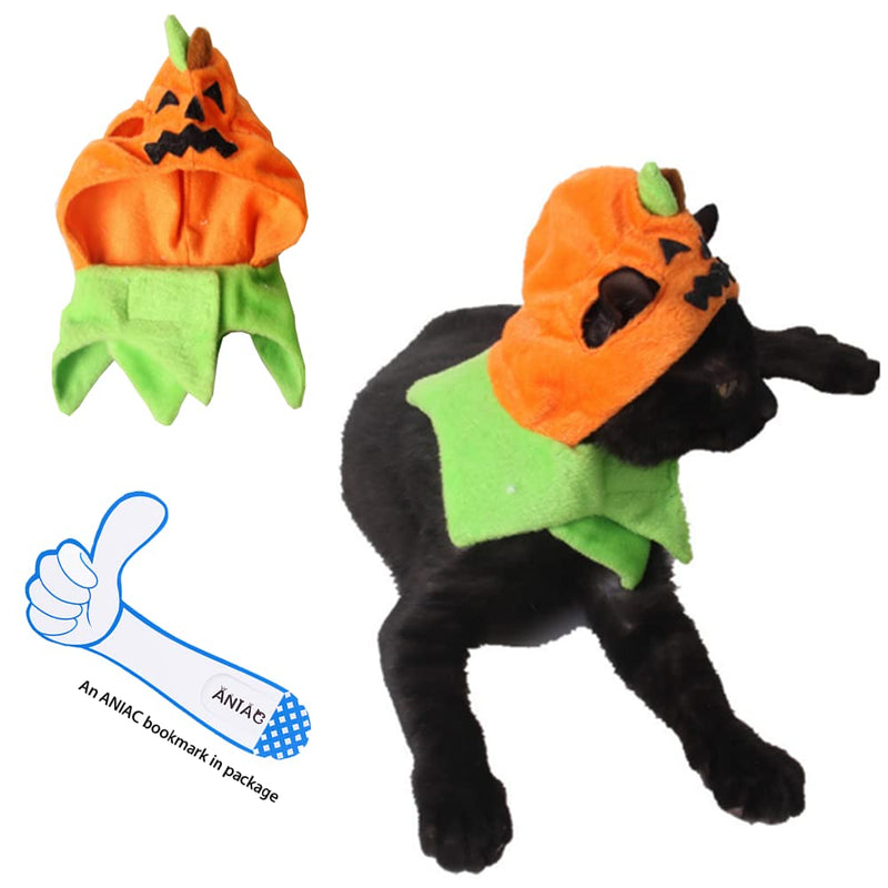 ANIAC Pet Halloween Costume Cat Pumpkin Hat with Scarf Puppy Warm Cap Bunny Head Accessiores and Neckwear for Cats Orange - BeesActive Australia