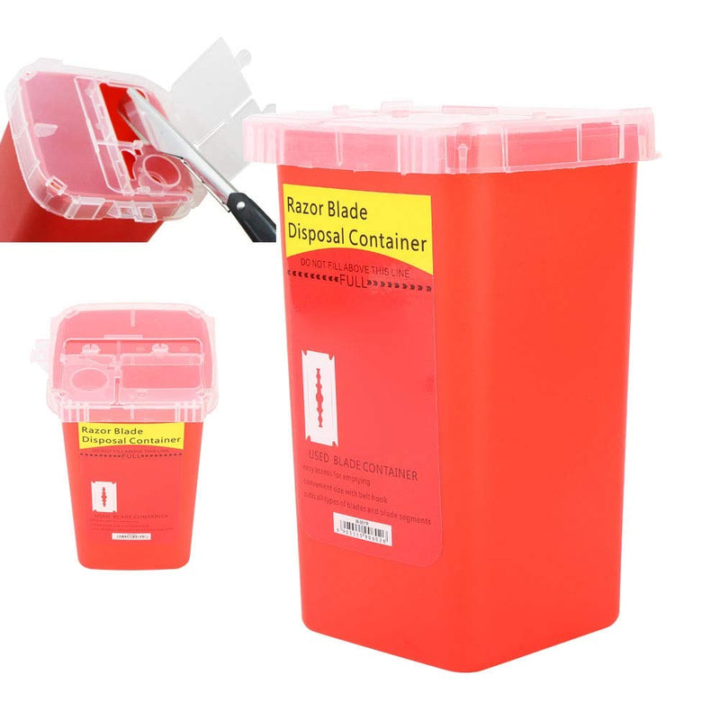 Sharps Disposal Case - Sharps Bin Disposal Blade Storage Box Tattoo Blade Syringe Needle Trash Waste Container Case (Red) Red - BeesActive Australia