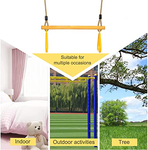 Alomejor Pull Up Ring Kids Gymnastic Rings for Upper Body Strength Fitness Training Exercise Pull Ups(Yellow) - BeesActive Australia