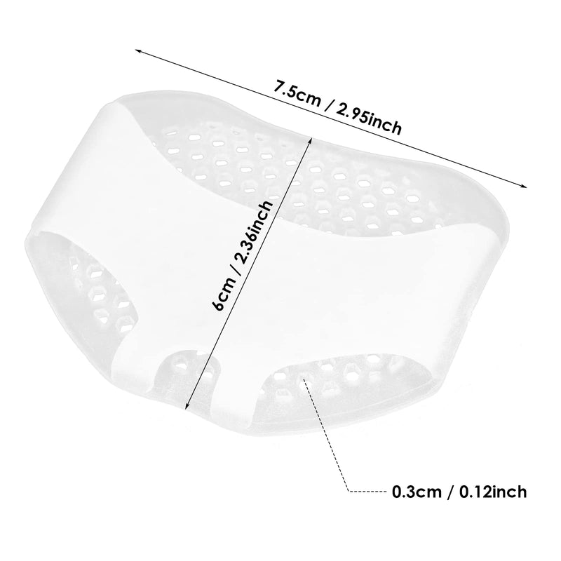 Sibba Foot Pads Cushions 4 Pairs Elastic Silica Gel Bottom Heels Feet Protector Inserts Callus Metatarsal Pain Relief Bunion Forefoot Cushioning - BeesActive Australia