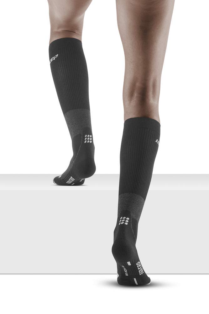 CEP Women's Long Compression Wool Socks Outdoor Merino For Hiking 4 Stonegrey/Grey - BeesActive Australia