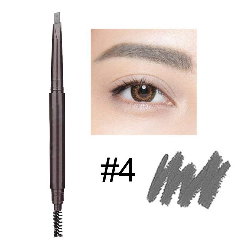 Eyebrow pen with brush, automatic double-ended eyebrow make-up pencil(4# gray) 4 # gray - BeesActive Australia