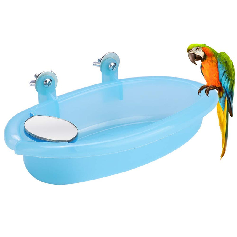 Hztyyier Bird Bath with Mirror, Portable Bird Bath Bird Bathroom for Pet Parrots Bird Cage Hanging Bath Accessories - BeesActive Australia