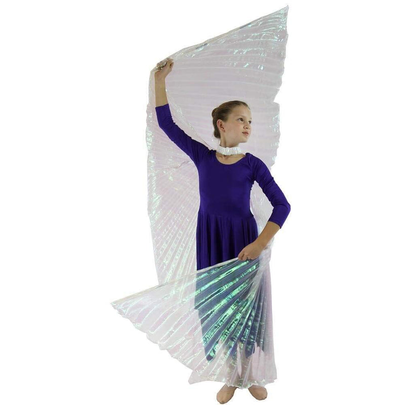 [AUSTRALIA] - Danzcue 360 Degree Worship Isis Wings, Iridescent White, M-L-Child 