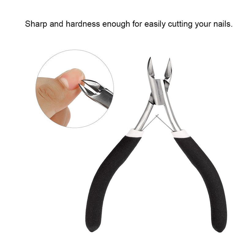 HURRISE Stainless Steel Nail Cuticle Spoon Pusher Remover Nail Cut Tool Pedicure Manicure Set Nail Manicure Tool(Black) Black - BeesActive Australia