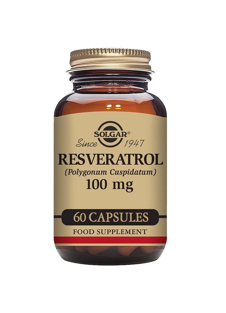 Solgar Resveratrol 100 mg Vegetable Capsules - Pack of 60 - Heart Health Friendly - For Daily Wellbeing - Gluten, Vegan, Dairy Free - BeesActive Australia