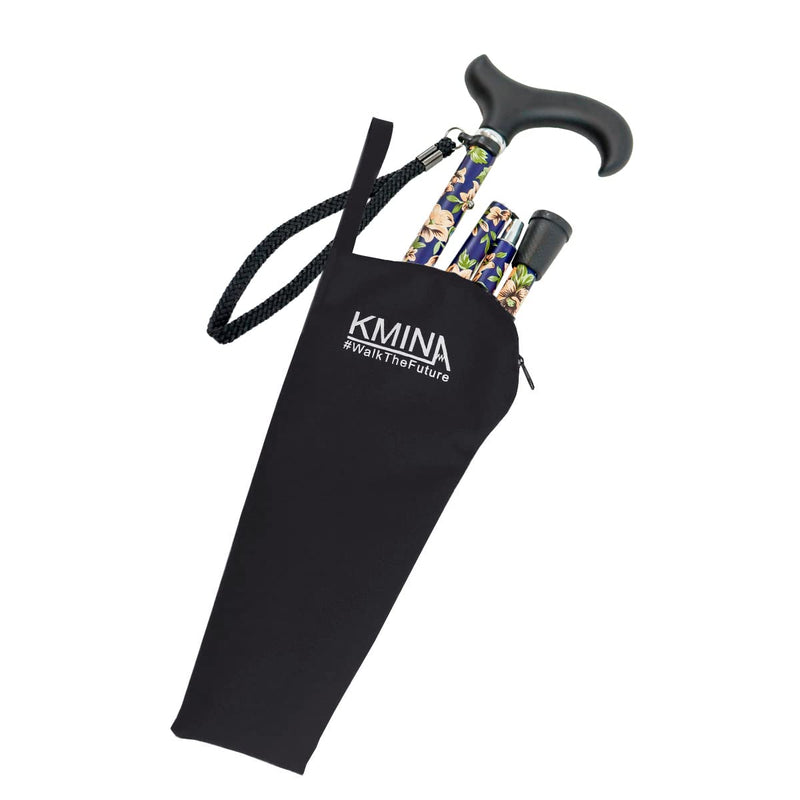 KMINA PRO - Folding Walking Sticks for Ladies, Floral Walking Sticks for Disabled, Folding Walking Sticks for Women, Adjustable Walking Cane for Women, Aluminium Walking Stick Flowers, Flowers Cane Blue - Folding - BeesActive Australia