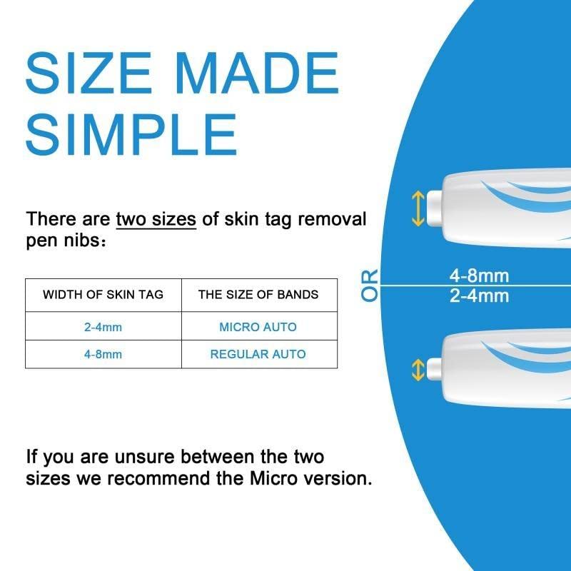 2 in 1 Auto Skin Tag Remover Kit Skin Tag Removal Kit Device Wart Removal 20 Large bands, 20 Small Bands, 10 Alcohol Pads - BeesActive Australia