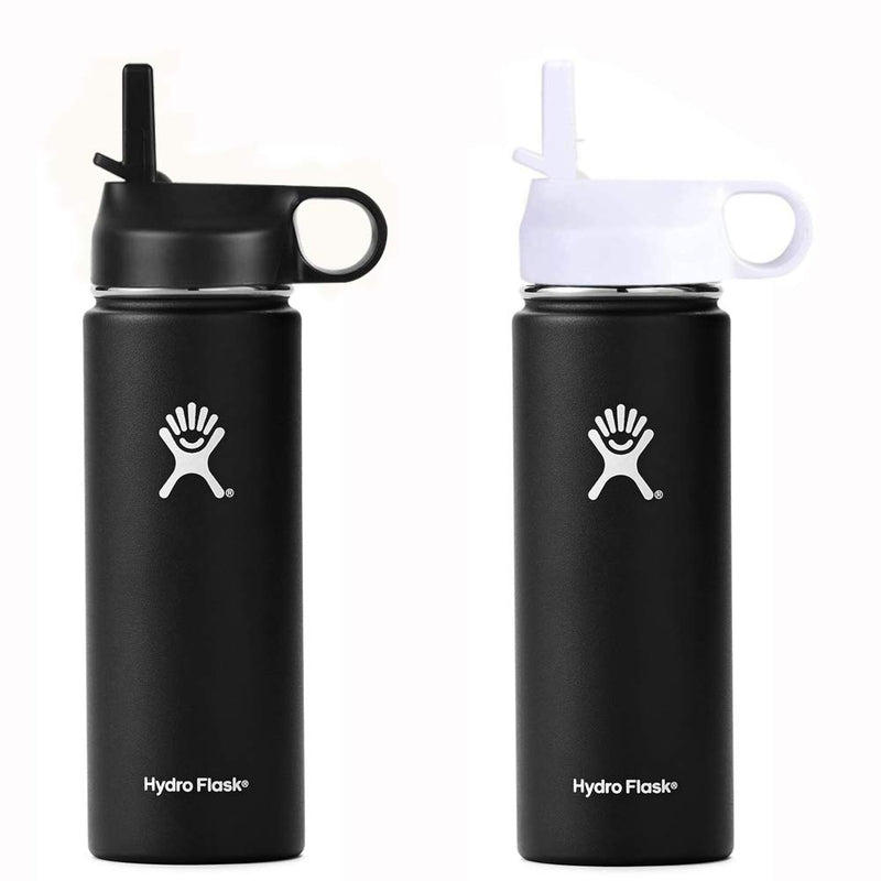 Top Souls Wide Mouth Straw Lids fit Hydro Flask and Most Sports Water Bottles from 12 oz - 64 oz, 2 Lids with 2 Straws and 2 Brushes in 1 Set Best Value Pack Black & White - BeesActive Australia