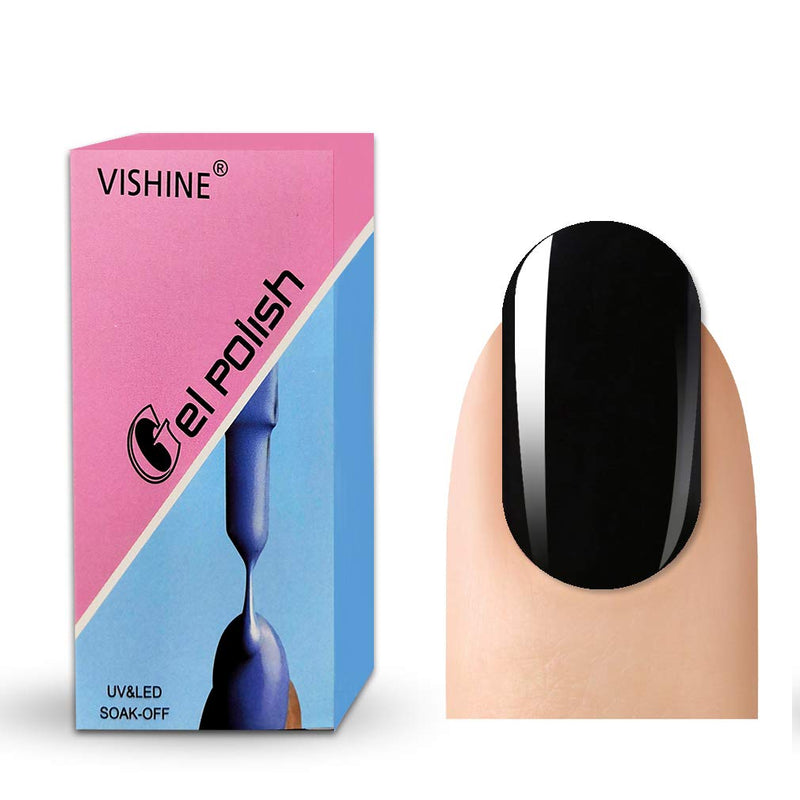 Vishine Gelpolish Professional Manicure Salon UV LED Soak Off Gel Nail Polish Varnish Color Black(1348) 1348-Black - BeesActive Australia