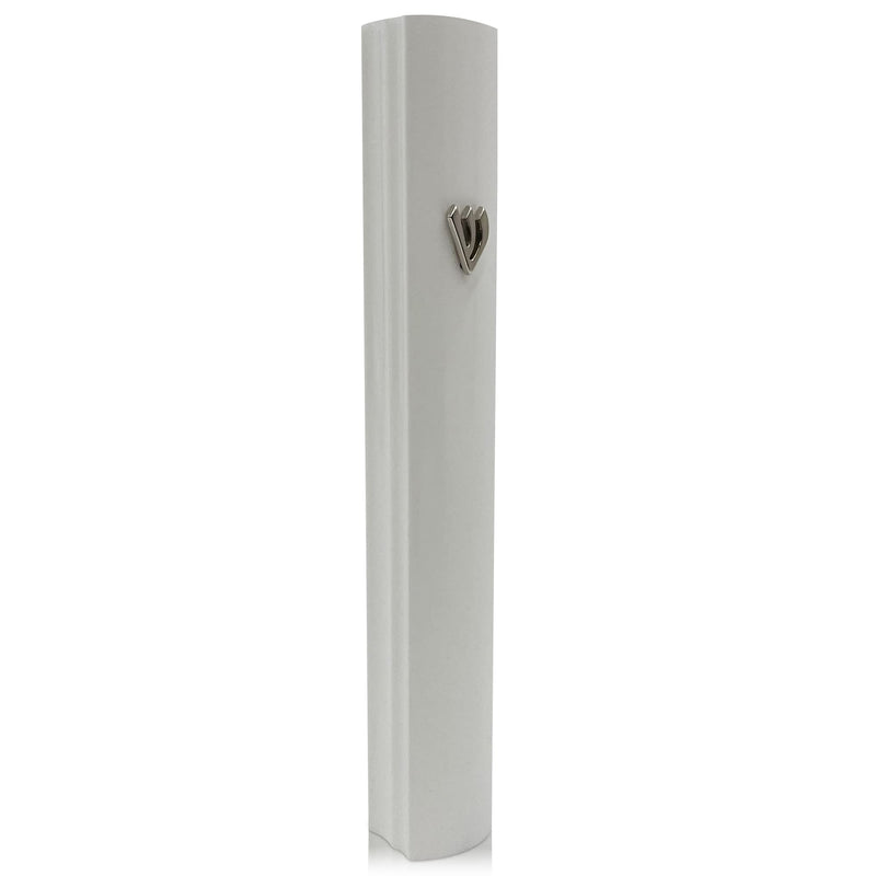 TALISMAN4U White Aluminum Mezuzah with Scroll 3D Metal Shin Classic Mezuzah Case for Door Israel Judaica Gift (12 cm / 5 inch) 12 cm / 5 inch - BeesActive Australia