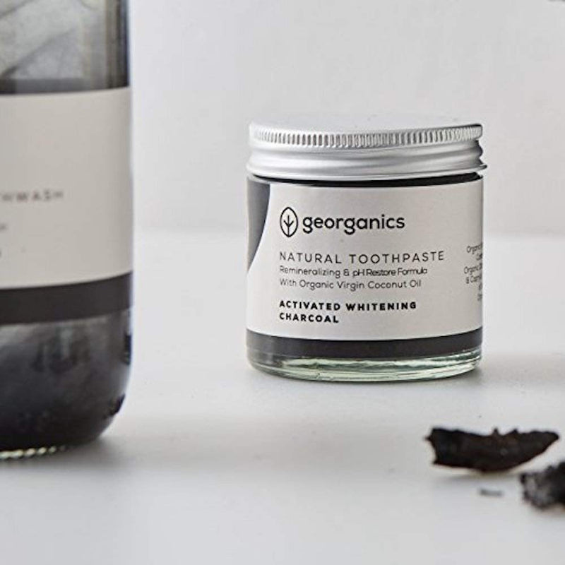 Georganics Mineral Toothpaste - Non-foaming Formula with Virgin Coconut Oil - Vegan, SLS, Cruelty and Fluoride Free - Charcoal - 120ml Activated Charcoal 120 ml (Pack of 1) - BeesActive Australia