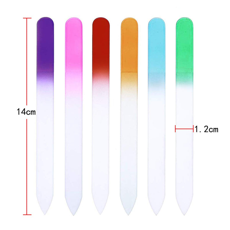 Glass Nail Files, 6Packs Crystal Professional Manicure Beauty Nail Care Filing Tools,6 Colors - BeesActive Australia