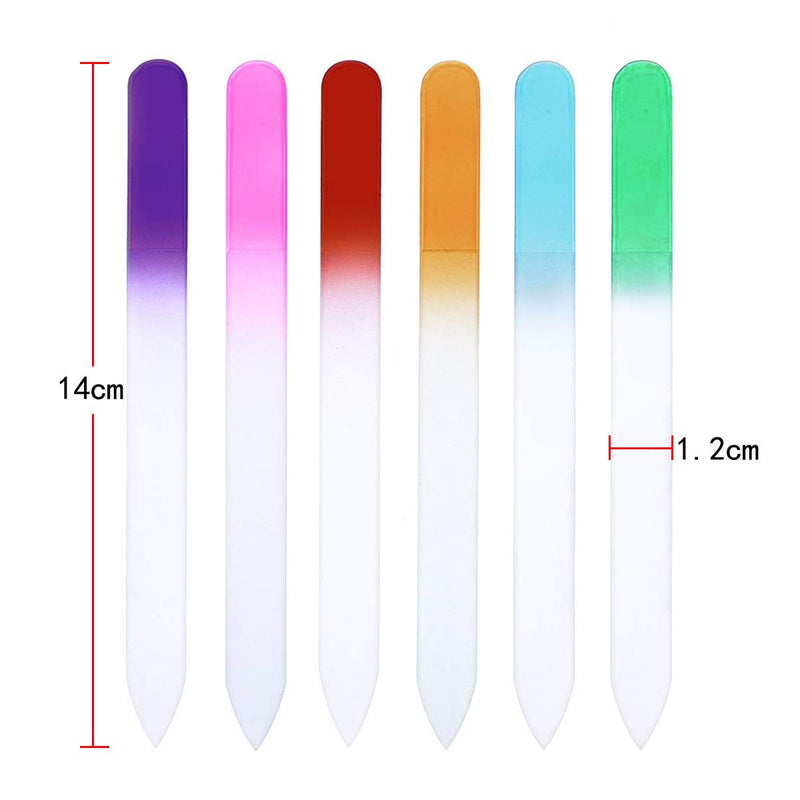 Glass Nail Files, 6 Pcs Colorful Crystal Professional Manicure Nail Care Filing - BeesActive Australia