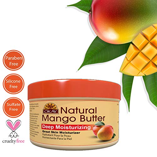 OKAY | 100% Natural Mango Butter | For All Hair Textures & Skin Types | Restores Elasticity & Replenishes Moisture | Deep Conditioning & Hydration | With Shea Butter | 7 Oz - BeesActive Australia