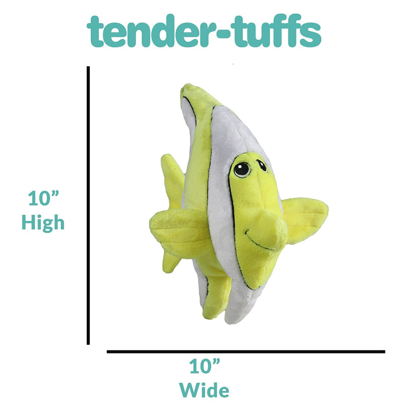 Snuggle Puppy Tender-Tuffs Big Shots - Large Plush Dog Toys for Medium and Large Breeds - Stuffed Yellow Angelfish with Puncture Resistant Squeaker - BeesActive Australia