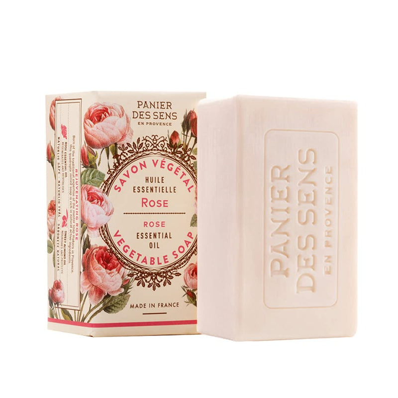Panier des Sens Rose Bar Soap with Olive Oil - 97% natural & Made in France - 2 bars, 5.3oz/150g each - BeesActive Australia