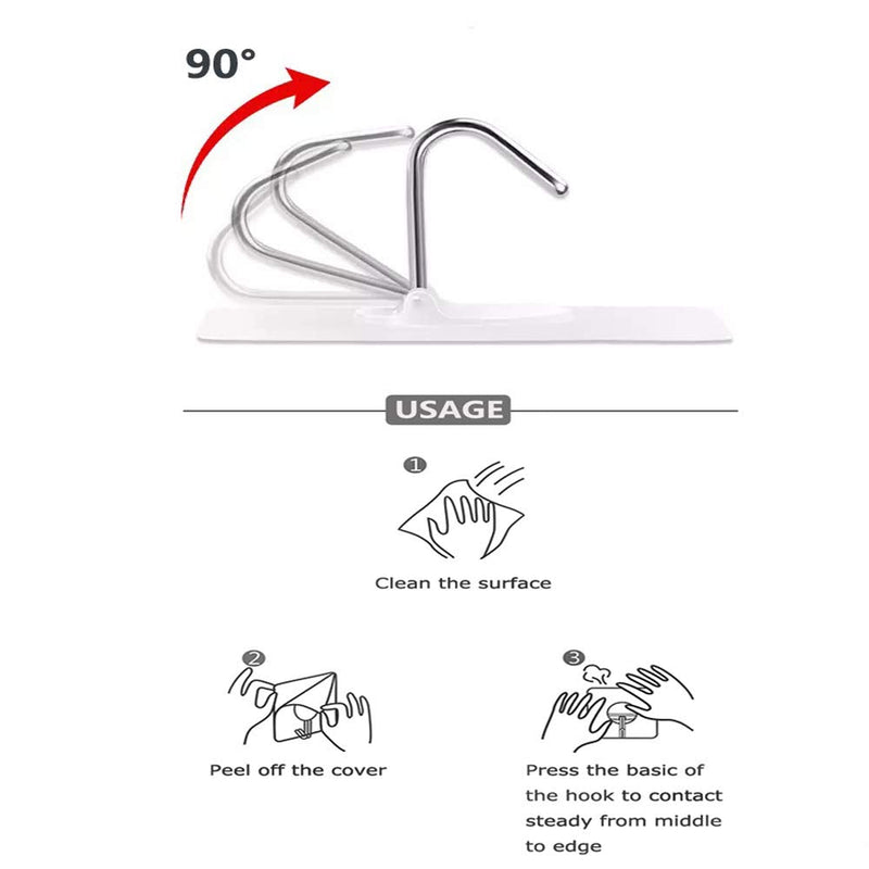 JINSHUNFA Wall Hooks 13lb(Max) Transparent Reusable Seamless Hooks,Waterproof and Oilproof,Bathroom Kitchen Heavy Duty Self Adhesive Hooks,8 Pack 8 Hooks - BeesActive Australia