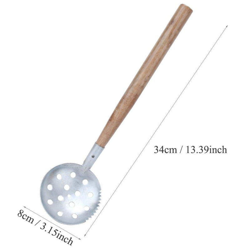 Alomejor 2 Pcs Ice Fishing Scoop Scoop Skimmer Ice Slush Scoop with Wood Handle Winter Outdoor Fishing Shovel Ice Tools,Metal Wood Design - BeesActive Australia