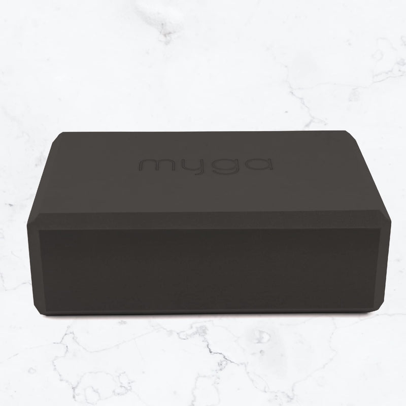 Myga Foam Yoga Block - High Density EVA Foam Block for Yoga, Pilates & Fitness - Ideal for Supporting Poses, Balance & Flexibility - Lightweight, Moisture-Proof & Odour Resistant Black - BeesActive Australia